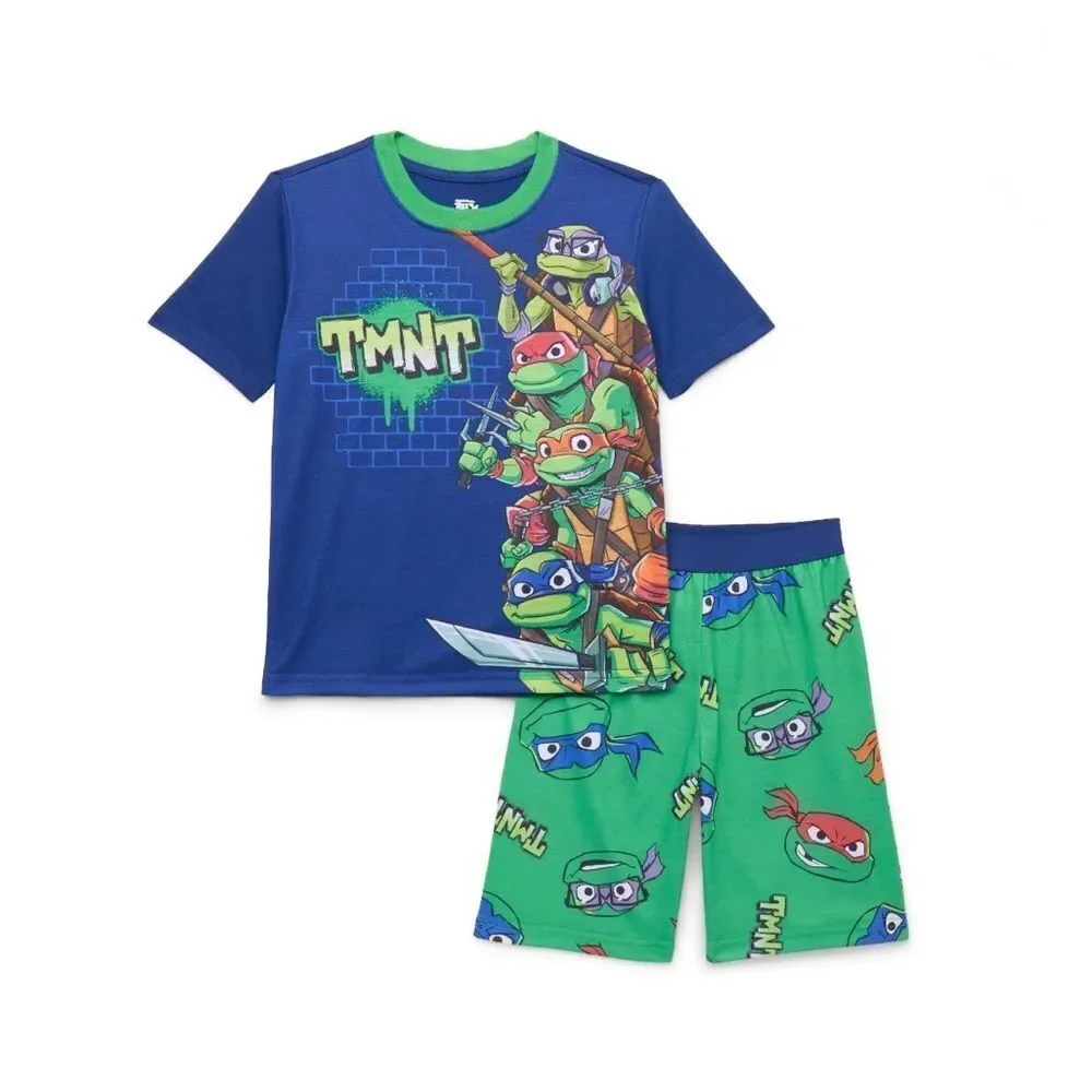 Ninja Turtles & Mario Graphic Print Tee & Shorts Sleep 2, 2-Piece Sets Size XS